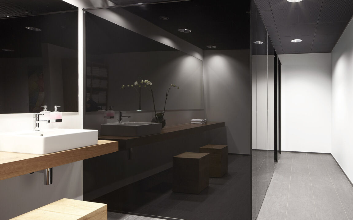 WC-Kabine aus Glas