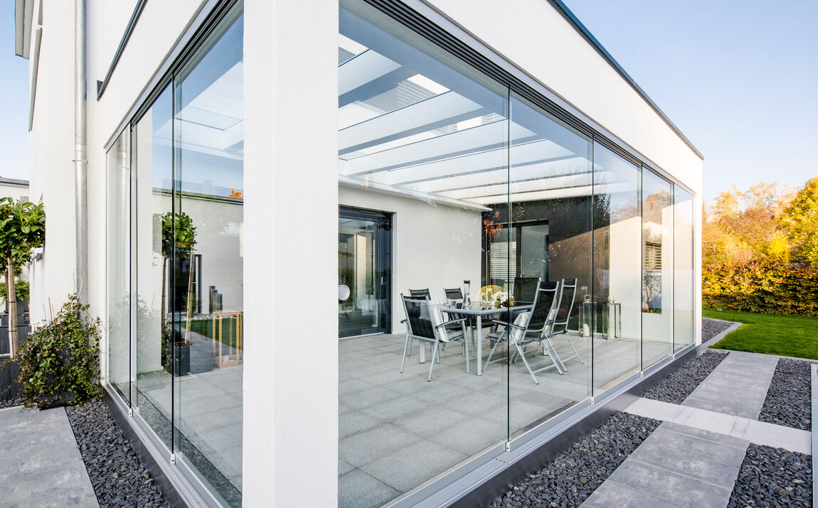 Terrassendach aus Glas 
