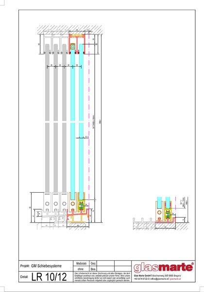 Detailzeichnung: Schiebesystem GM LIGHTROLL® 10/12