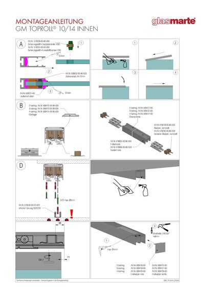 Montageanleitung: GM TOPROLL® 10/14 INNEN