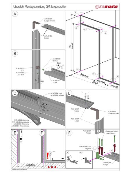 Montageanleitung: Glas Marte Zargenprofile