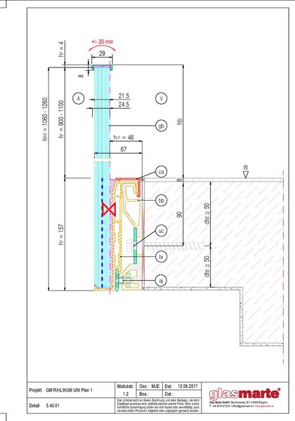 Detailzeichnung: GM RAILING® PLAN 5.40.01