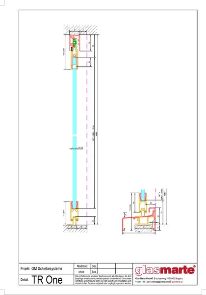 Detailzeichnung: Schiebesystem GM TOPROLL® ONE