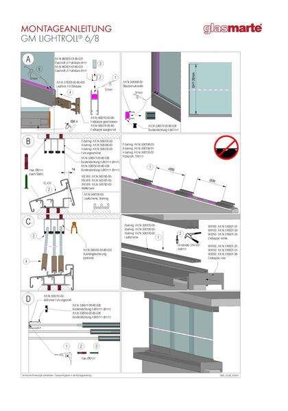 Montageanleitung: Schiebesystem GM LIGHTROLL® 6/8