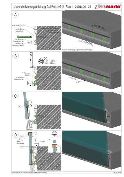 Montageanleitung: Glasgeländer-System GM RAILING® PLAN 1 & 2