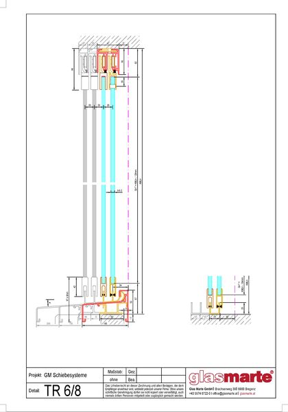 Detailzeichnung: Schiebesystem GM TOPROLL® 6/8