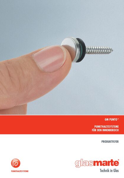 Broschüre: aufgesetztes Punkthaltesystem GM PUNTO® für den Innen- und Außenbereich