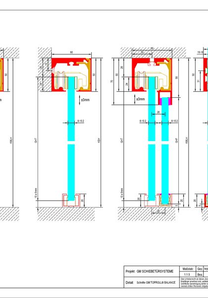 Detailzeichnung: Glas Marte TOPROLL® BALANCE