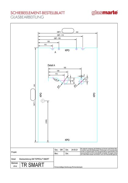 Bestellblatt: GM TOPROLL® SMART Schiebeelement