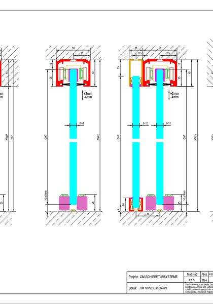 Detailzeichnung: Glas Marte TOPROLL® SMART