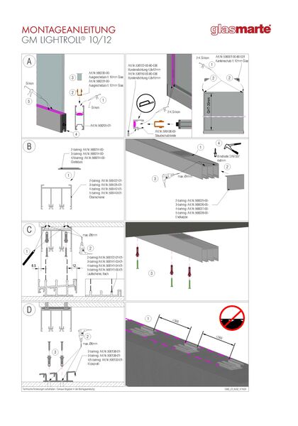 Montageanleitung: Schiebesystem GM LIGHTROLL® 6/8